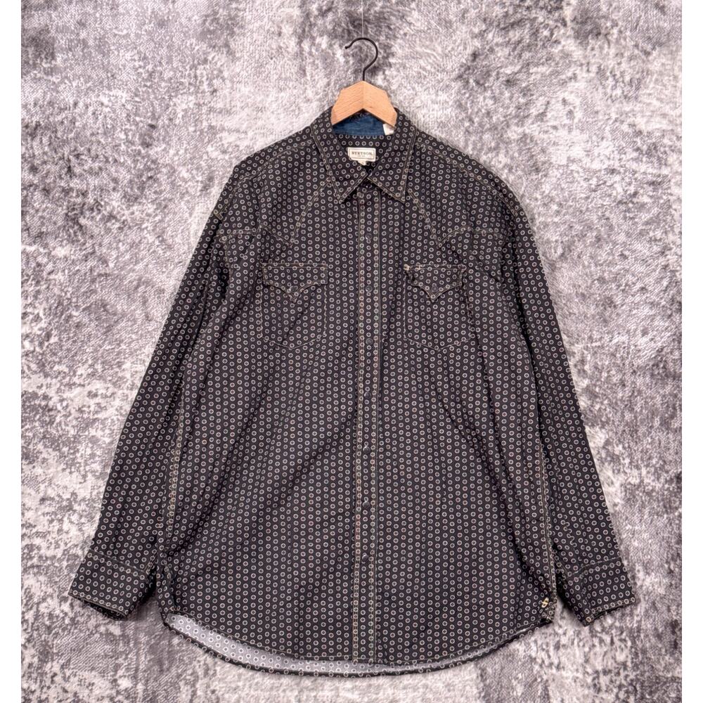 Stetson Western Shirt XXL Mens Floral Print Long Sleeve Pearl Snap